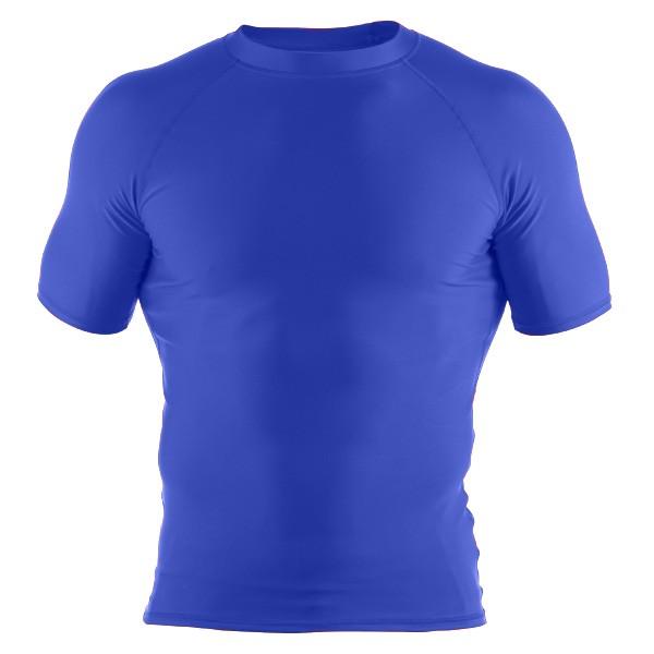 clinch gear Basic Rash Guard- Short Sleeve- Royal, M