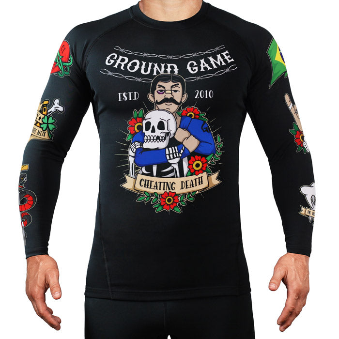 Ground Game "Old School" Men's Long Sleeve Rash Guard