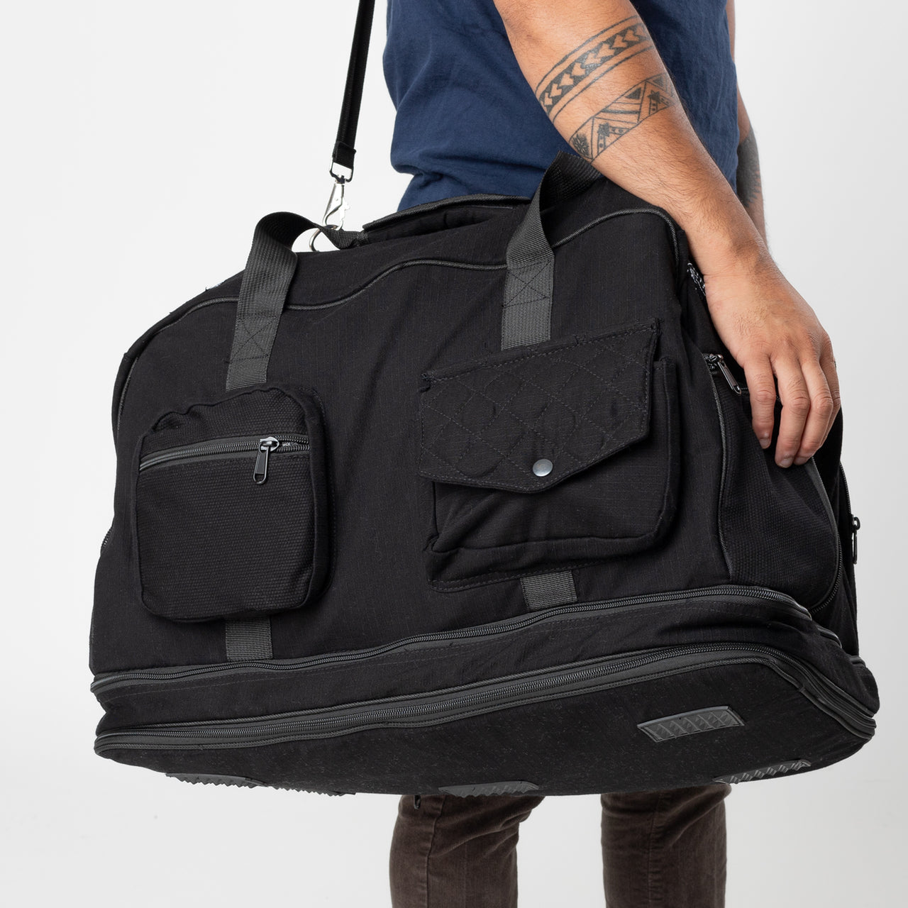 93brand Twin Twill Duffel Bag - Black