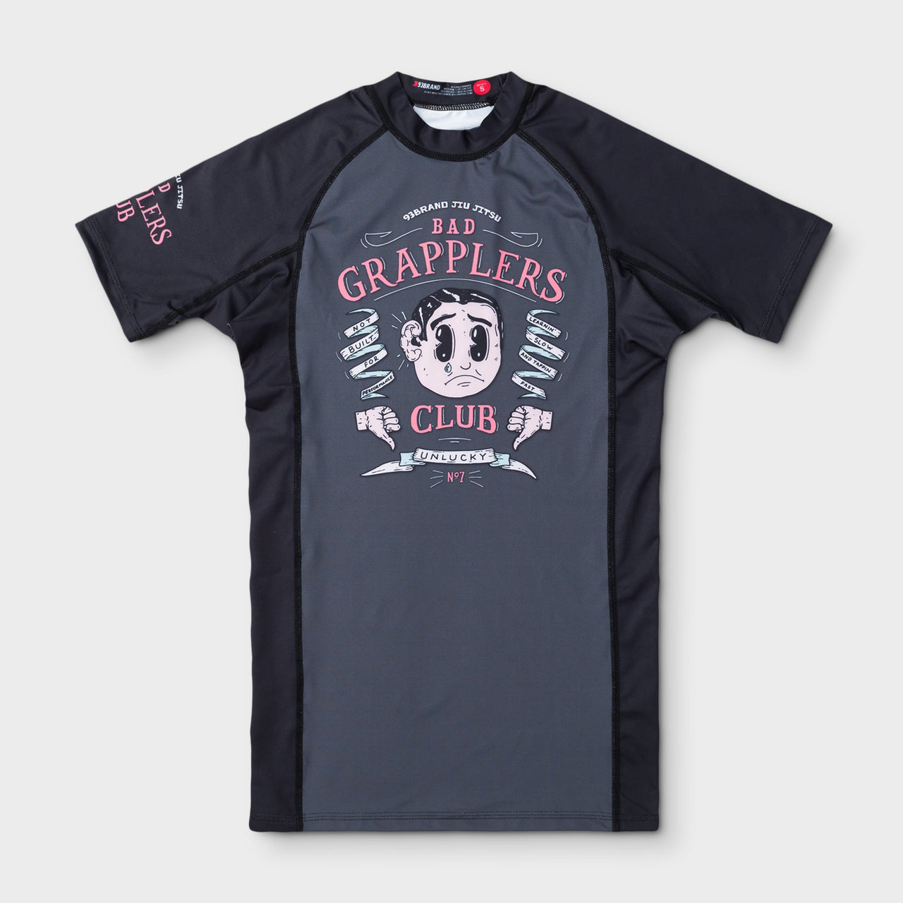 93brand Bad Grapplers Short Sleeve Rash Guard - Black