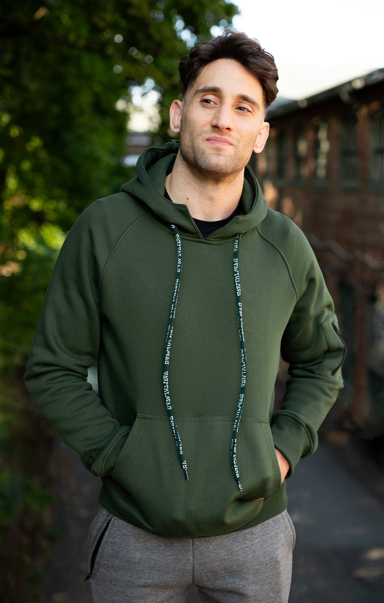 93brand Hybrid Hoodie (Pearl Weave Integrated) - Olive