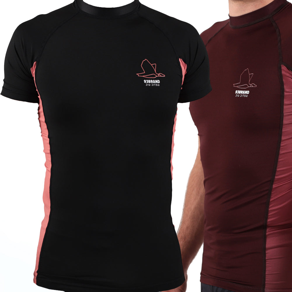 93brand Standard Issue S/S Rash Guards 2-PACK (Burgundy, Black)