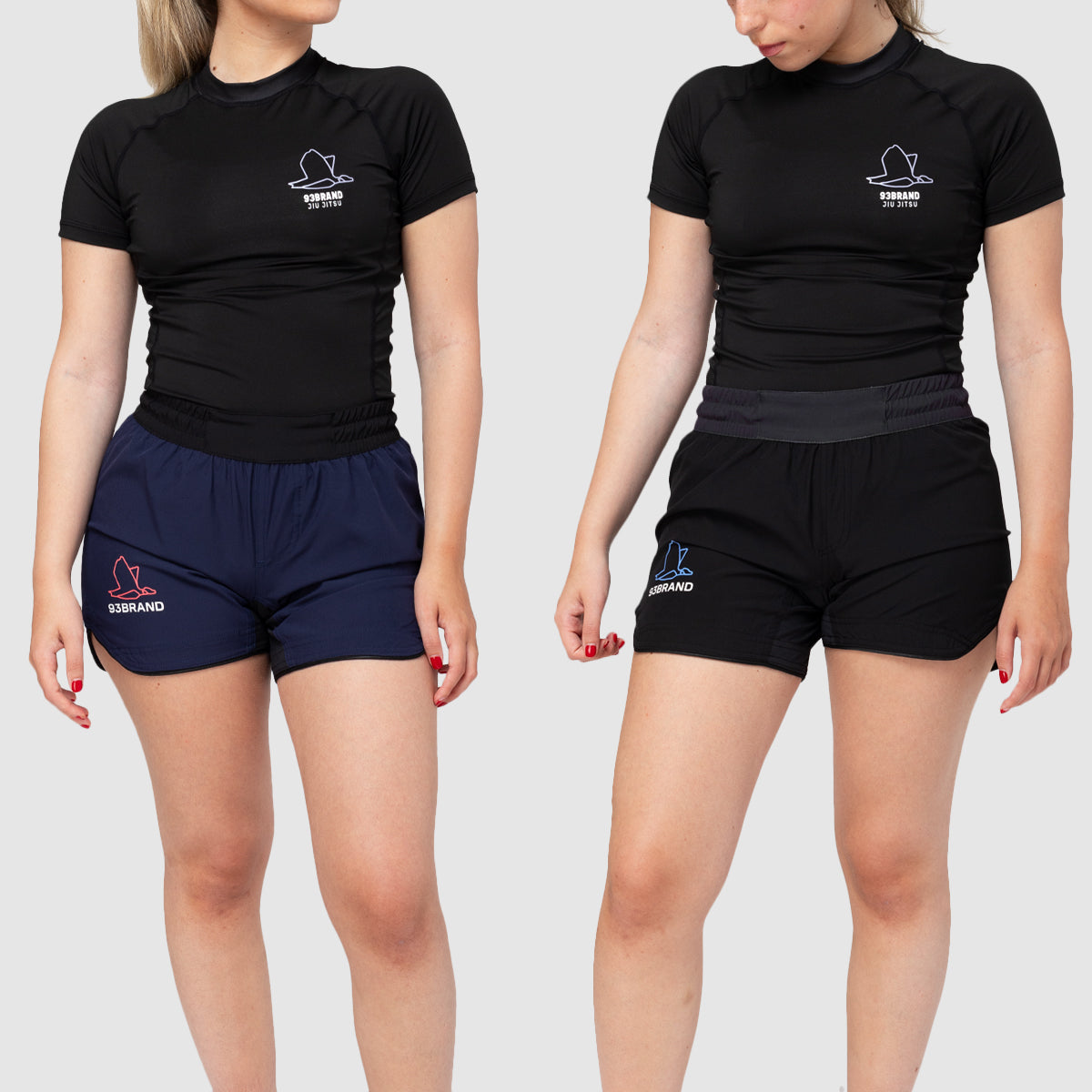 93brand Standard Issue Grappling Shorts Women's 2PACK - Black/Midnight & French Navy