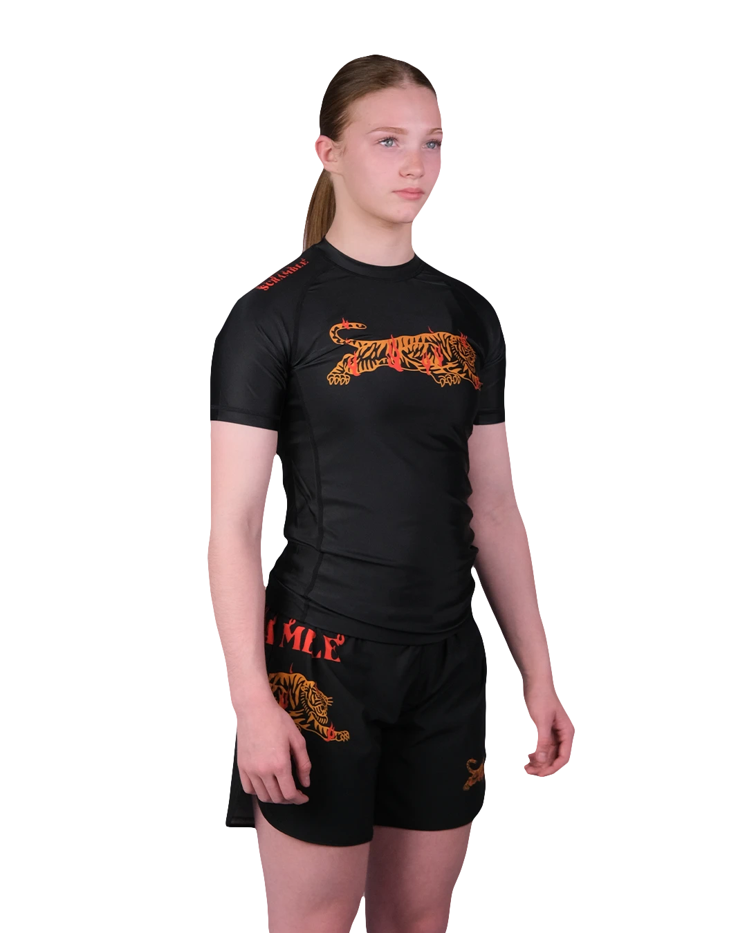 Scramble Burning Tiger Women's Rash Guard