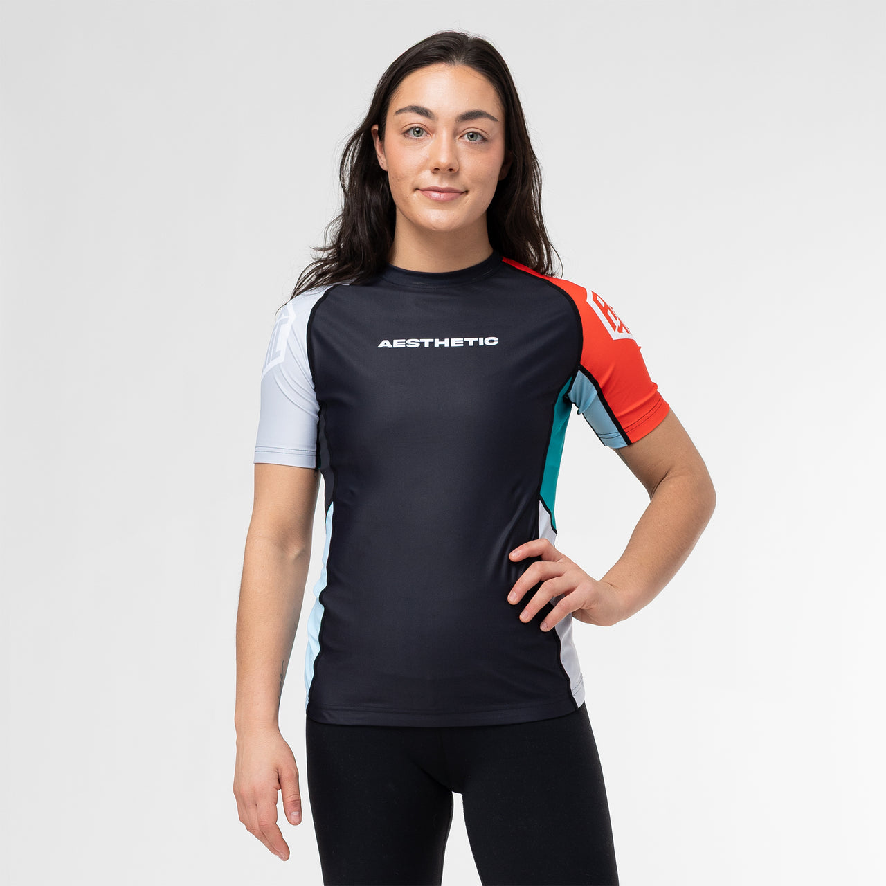 Aesthetic "Harlequin" Short Sleeve Women's Rash Guard