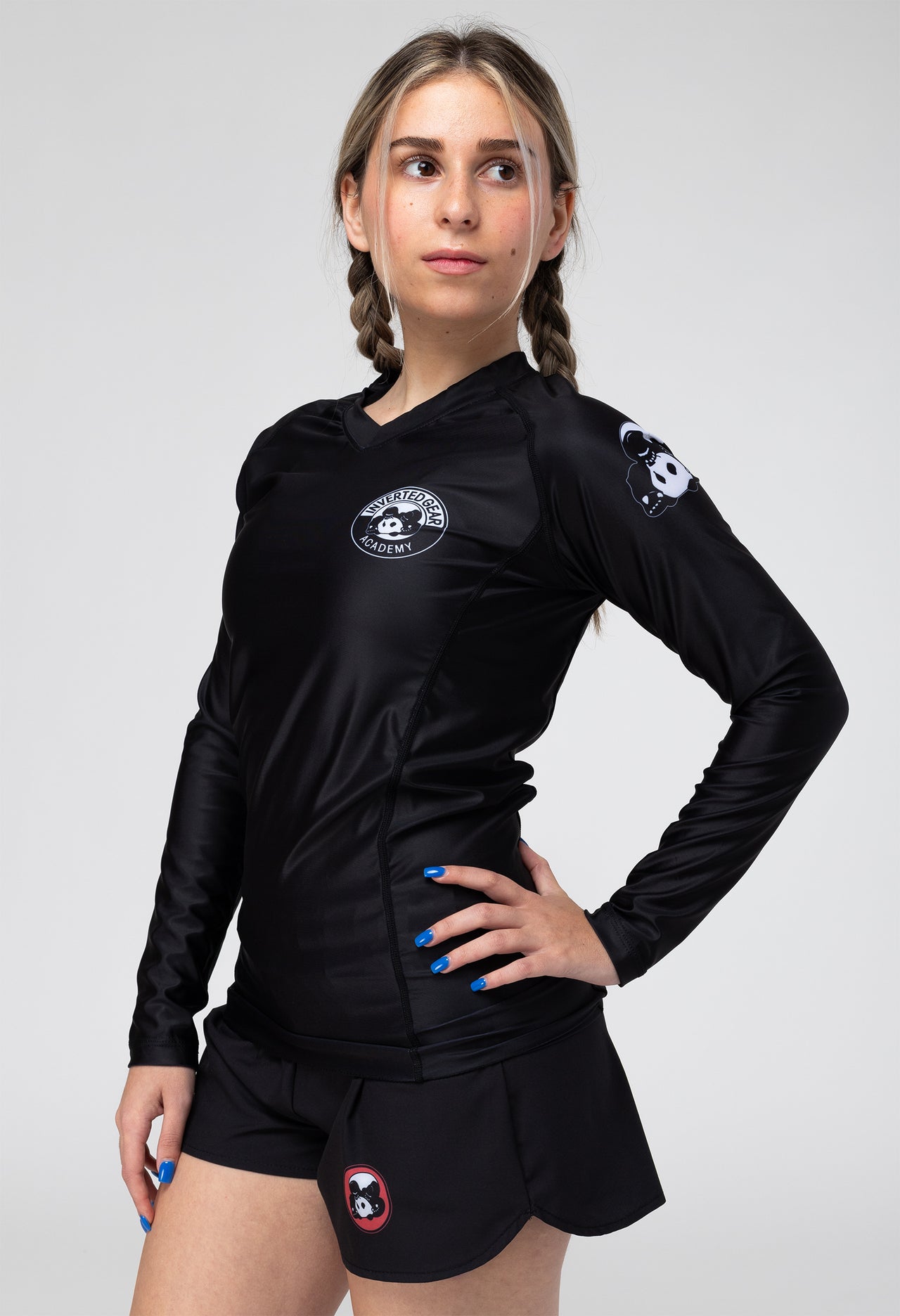 Inverted Gear Academy Long Sleeve Women's Rash Guard - Black