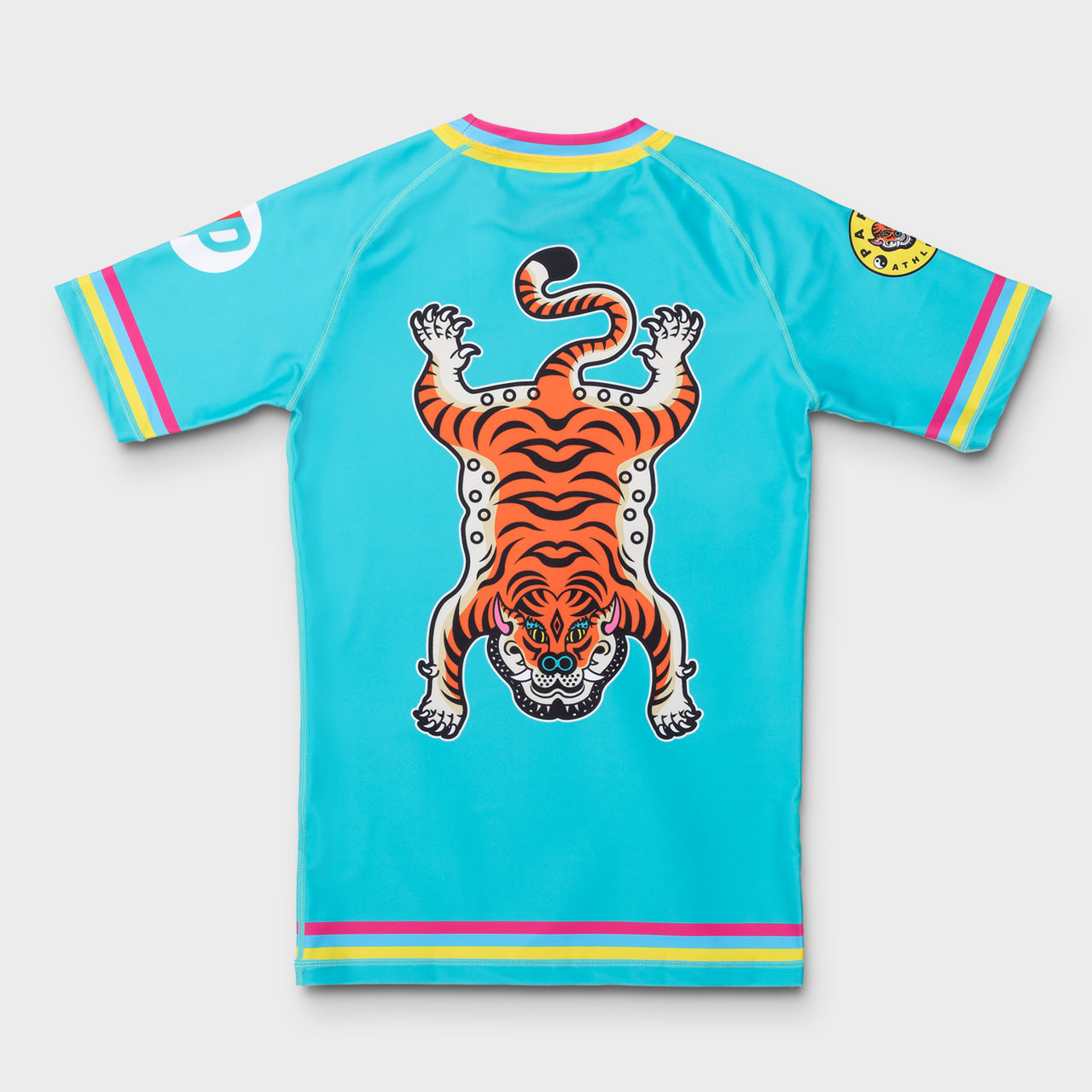 PARRY "Tiger" Turquoise Short Sleeve Rash Guard