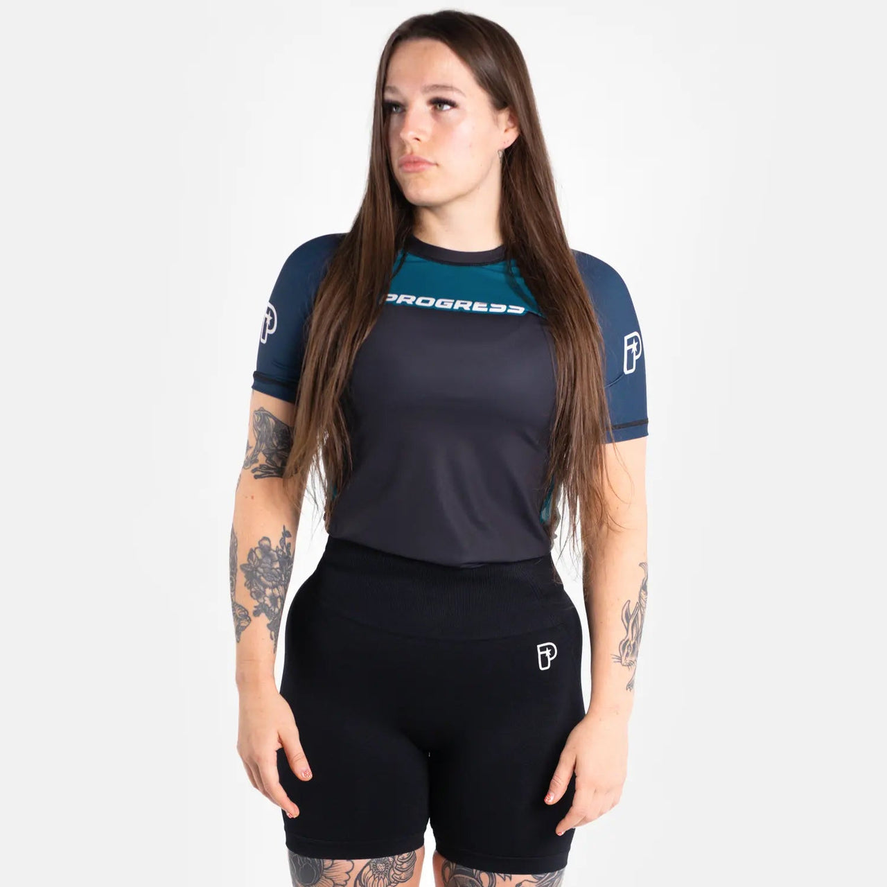 Progress "Sugar Skull" Women's Rash Guard - Blue