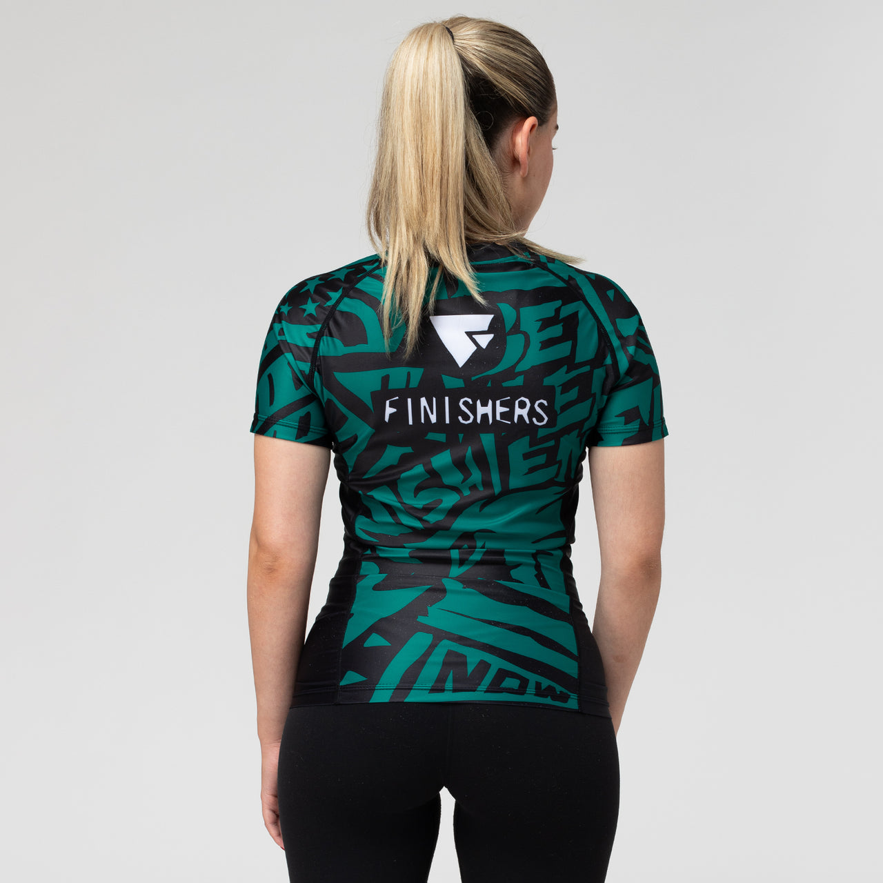 Finishers Green Raptor Short Sleeve Women's Rash Guard