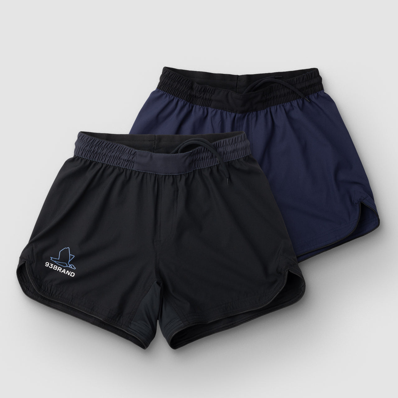 93brand Standard Issue Grappling Shorts 2PACK (Short Length) Black/Midnight & French Navy