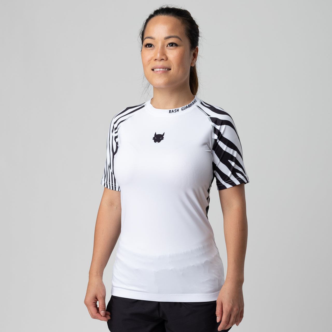 Rash Guardians "Zebra" Short Sleeve Women's Rash Guard