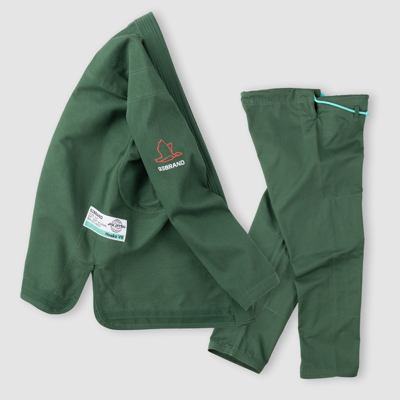 93brand Hooks V6 BJJ Gi - Olive