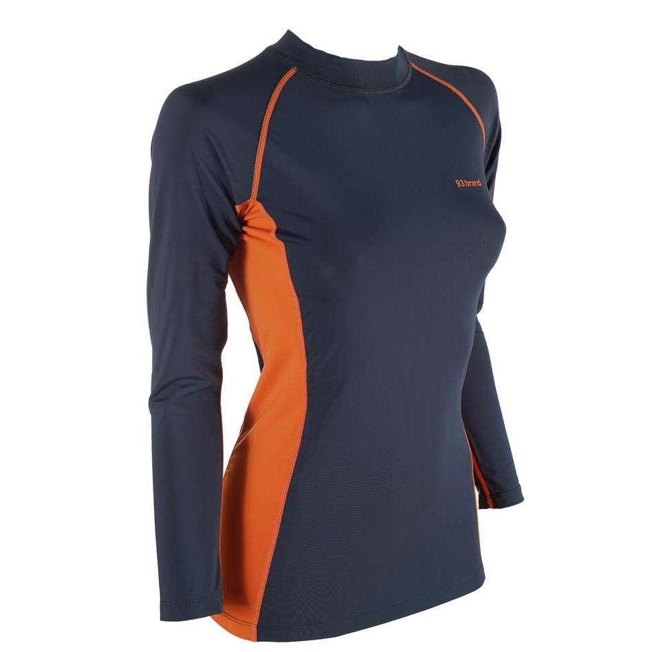 93brand "Standard Issue" Women's Long Sleeve Rash guard - Slate Blue/Orange