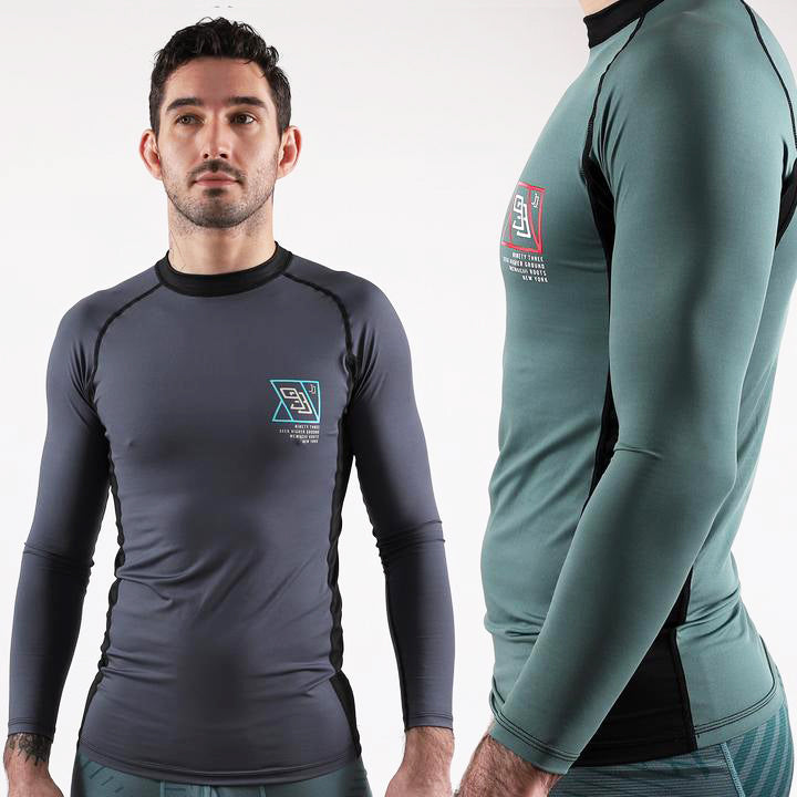 93brand Standard Issue LS Rash Guards 2-PACK (Sage Green, Slate Grey)