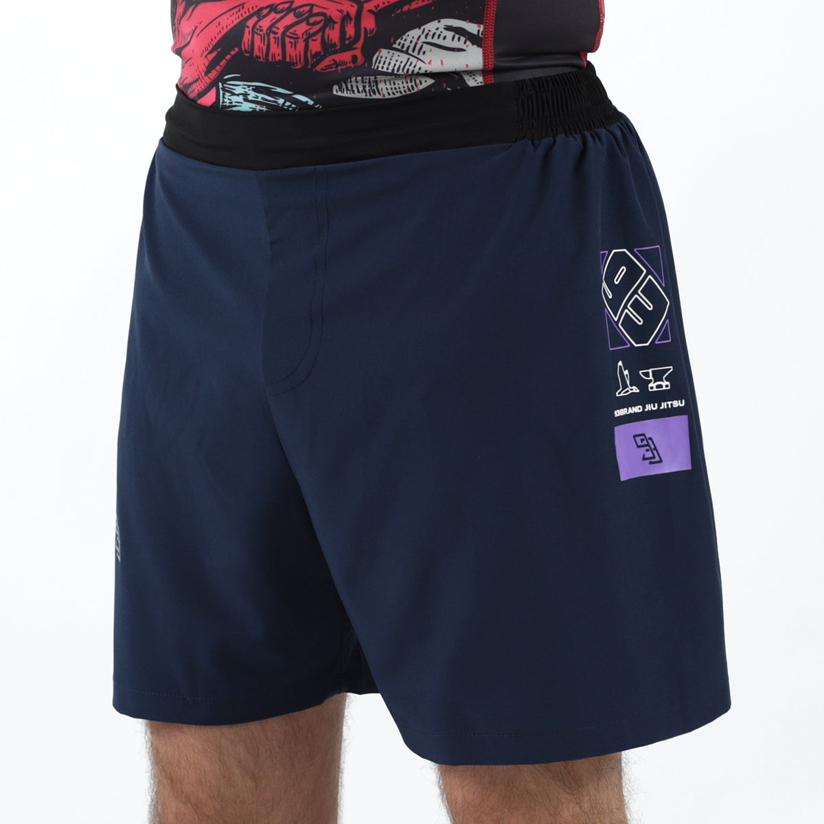 93brand Two-Layer GOD Shorts V5 - Ink Blue "Halftone Topo" Edition