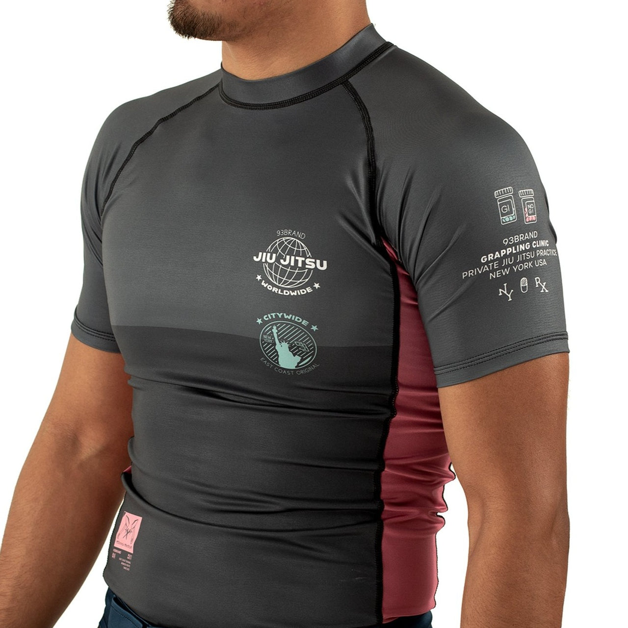 93brand "Grappling Clinic" Men's Rash Guard - Short Sleeve