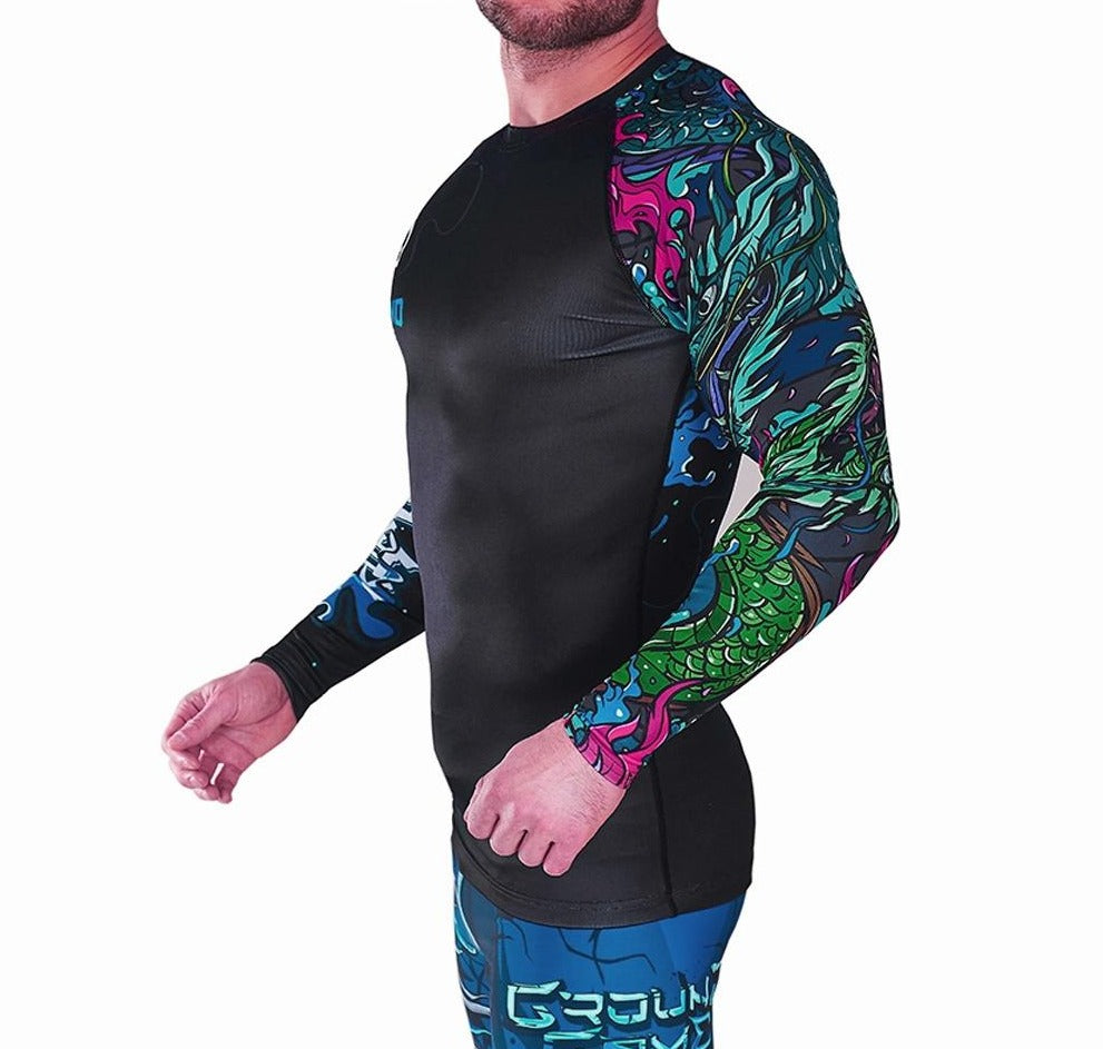Ground Game "Yokai" Rash Guard - Black