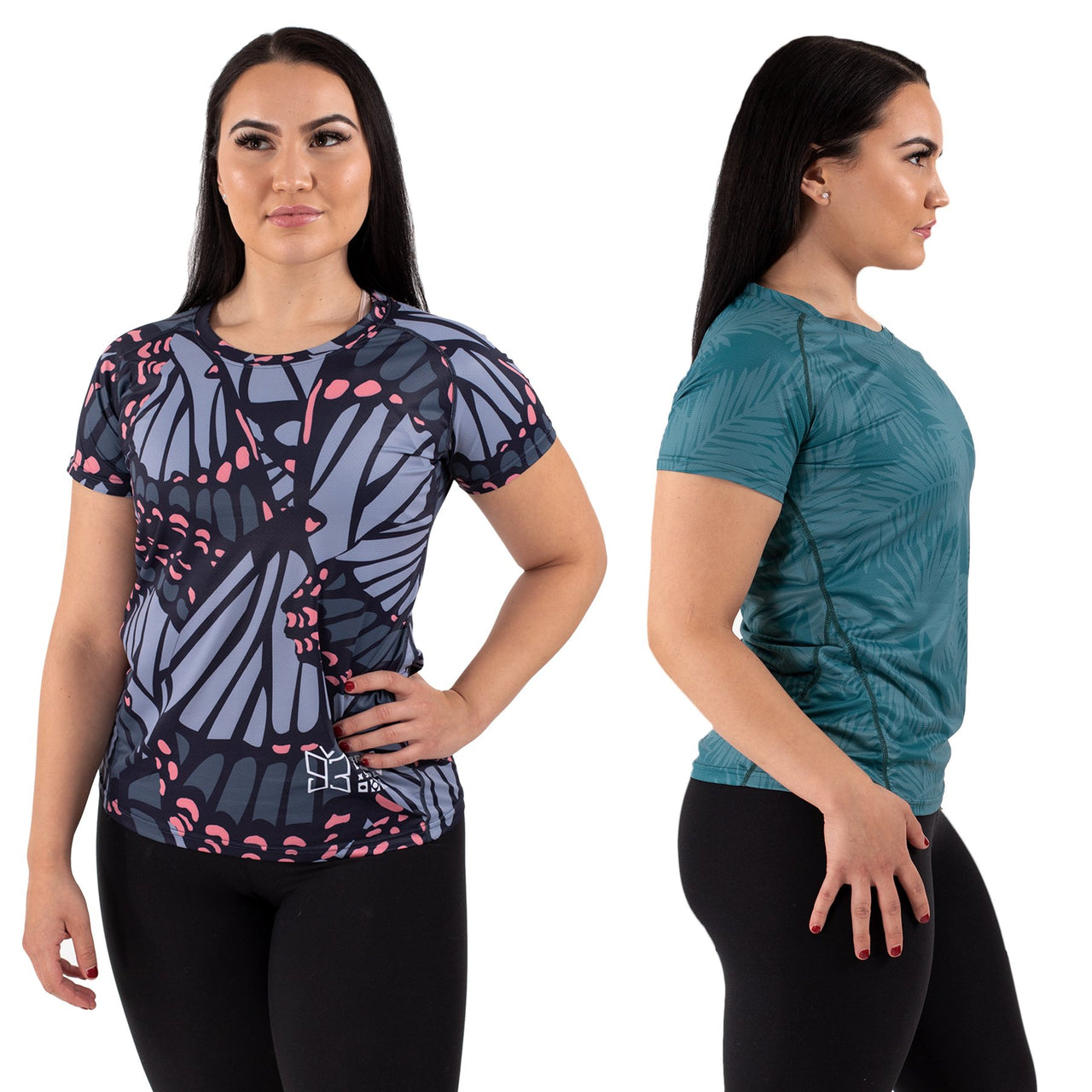93brand Women's Dry Fit 2-PACK - Palm/Butterfly