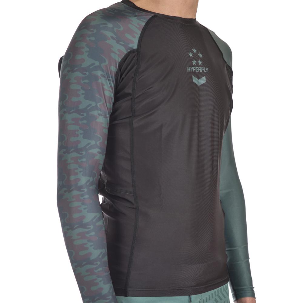 Hyperfly "Camo" Grappling Long Sleeve Rash Guard - Green