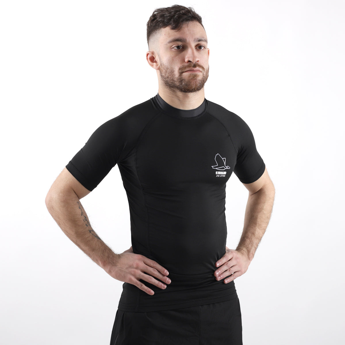 93brand Standard Issue S/S Rash Guard 2-PACK (Black, Smoke Grey)