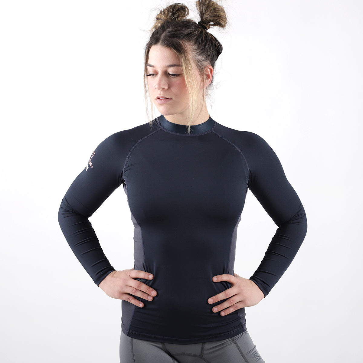 93brand Standard Issue Women's L/S Rash Guard 2-PACK (Vintage Blue, Deep Green)