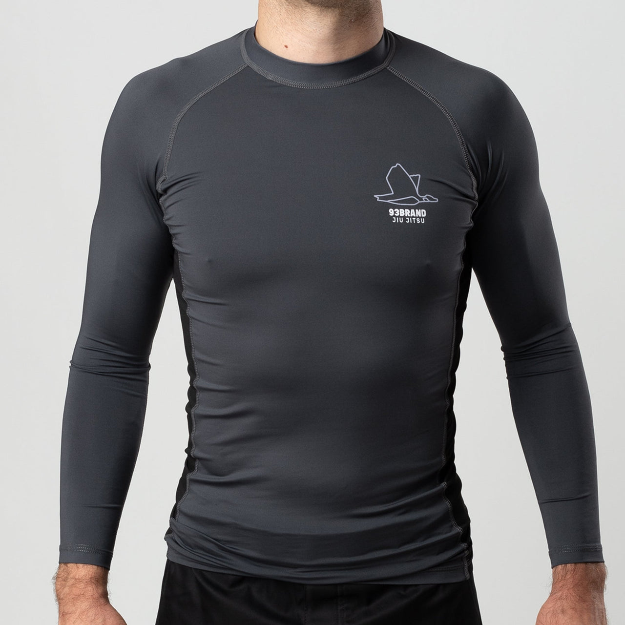 93brand Standard Issue L/S Rash Guard 2-PACK (Black, Smoke Grey)