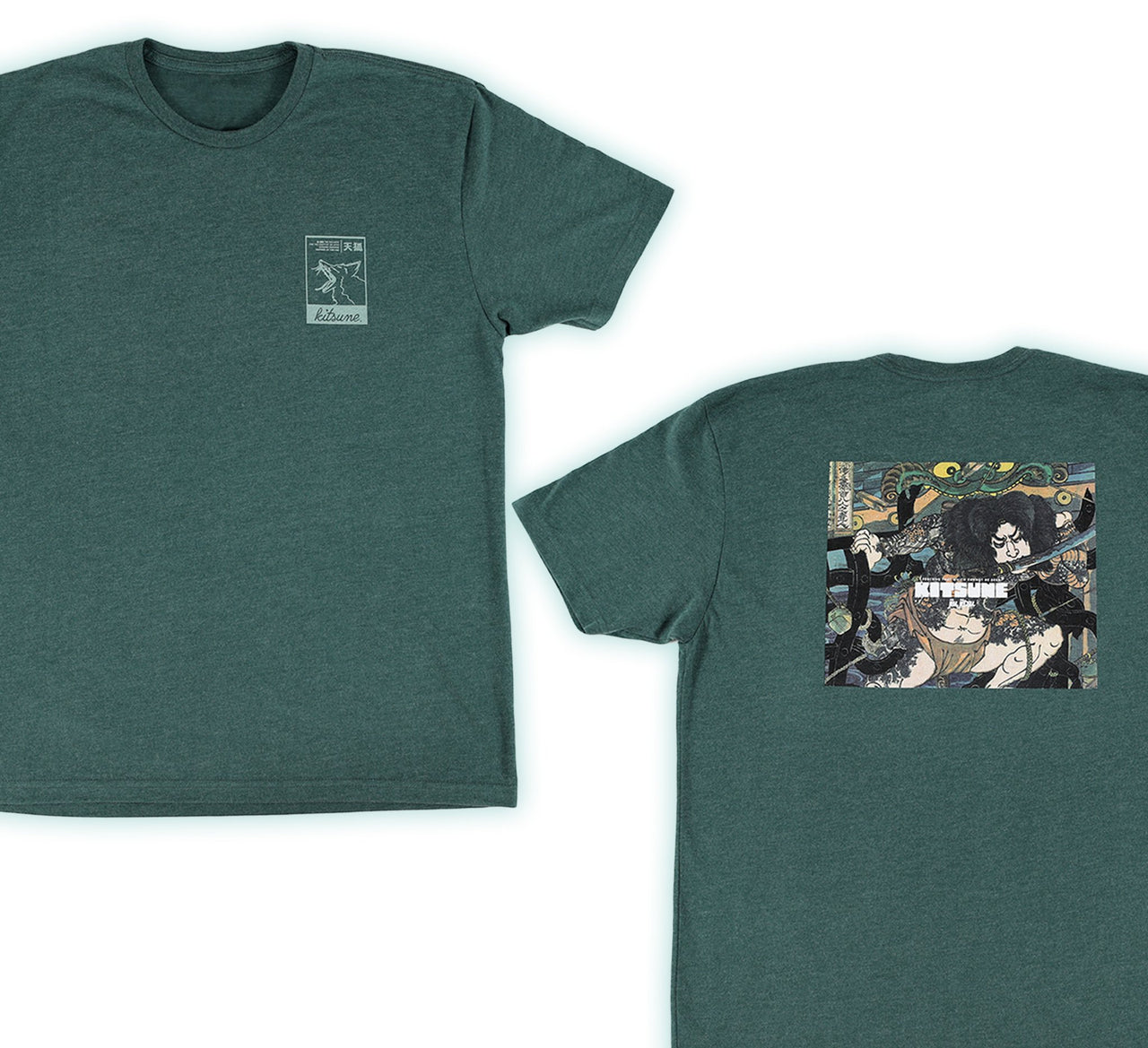 Kitsune BOX T-Shirt - Green Edition (Sueded Blend)