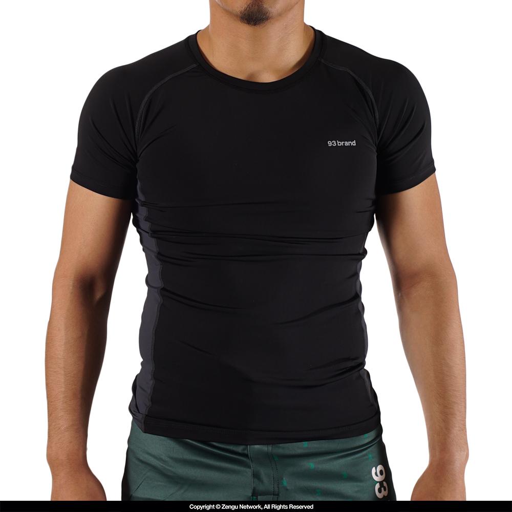 93brand "Standard Issue" Short-Sleeve Rash Guard - Black/Grey