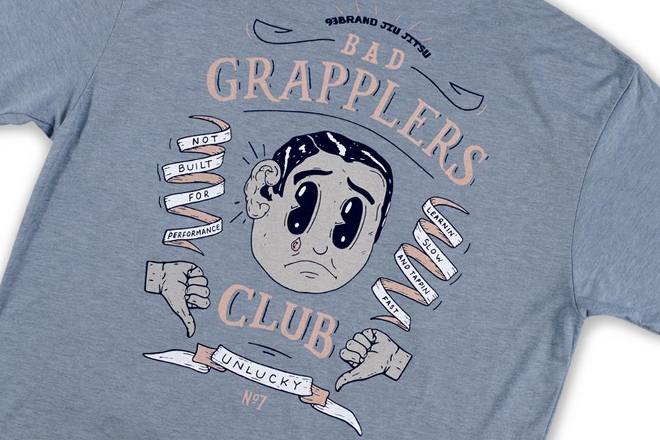 93brand - Bad Grapplers Club Men's T-Shirt - Pale Blue