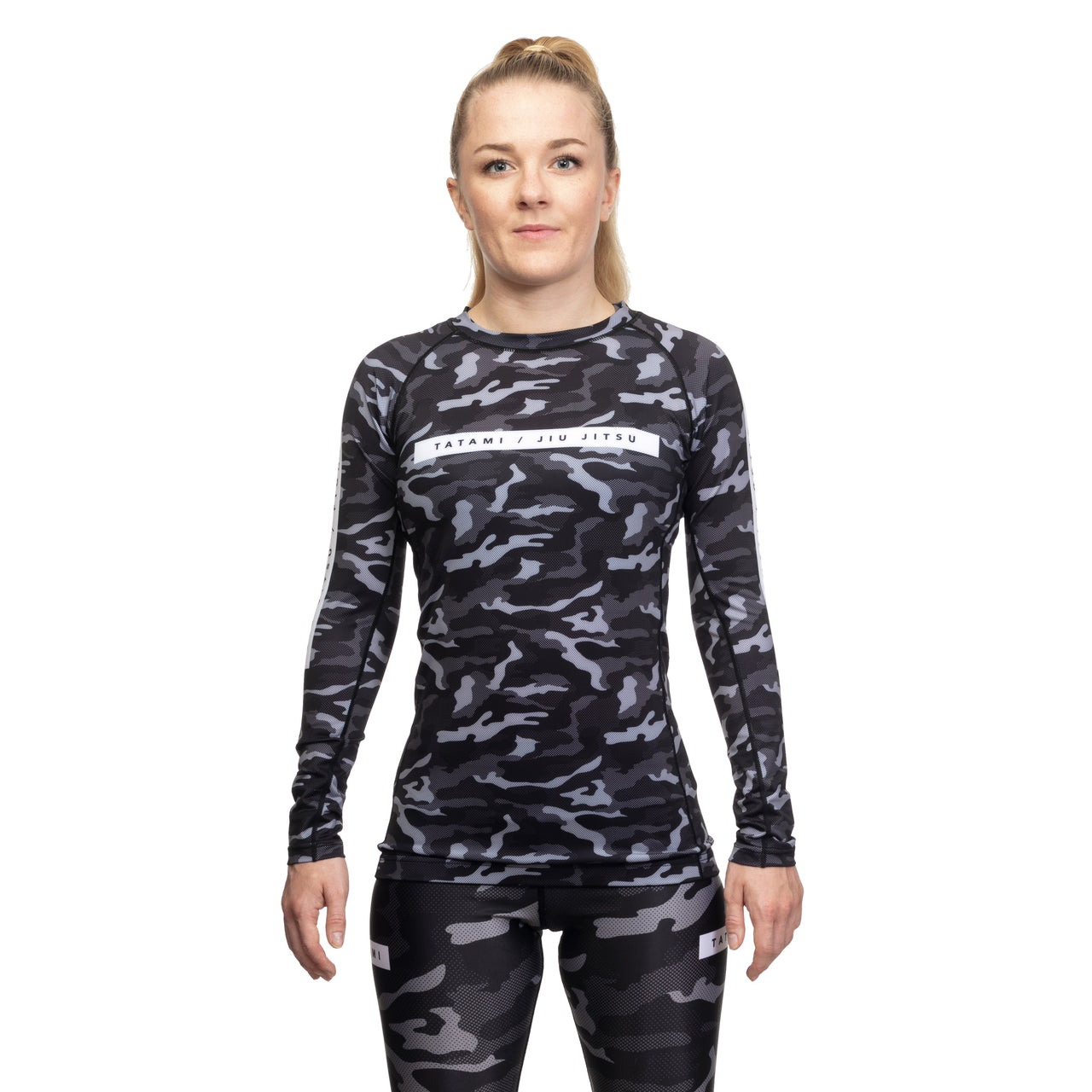 Tatami Rival Women's Long Sleeve Rash Guard - Black & Camo