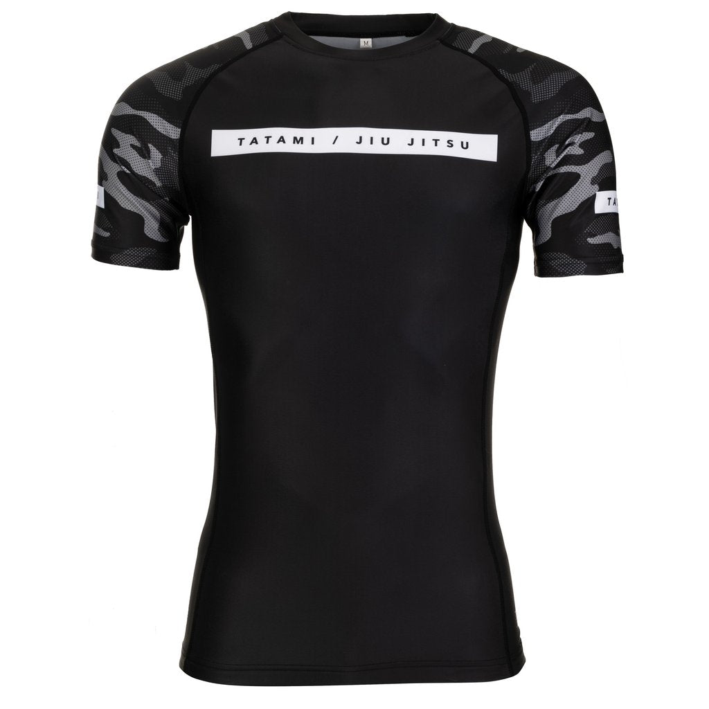 Tatami Rival Men's Short Sleeve Rash Guard - Black & Camo