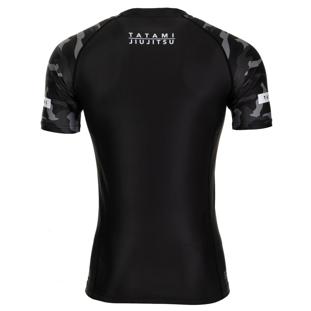 Tatami Rival Men's Short Sleeve Rash Guard - Black & Camo
