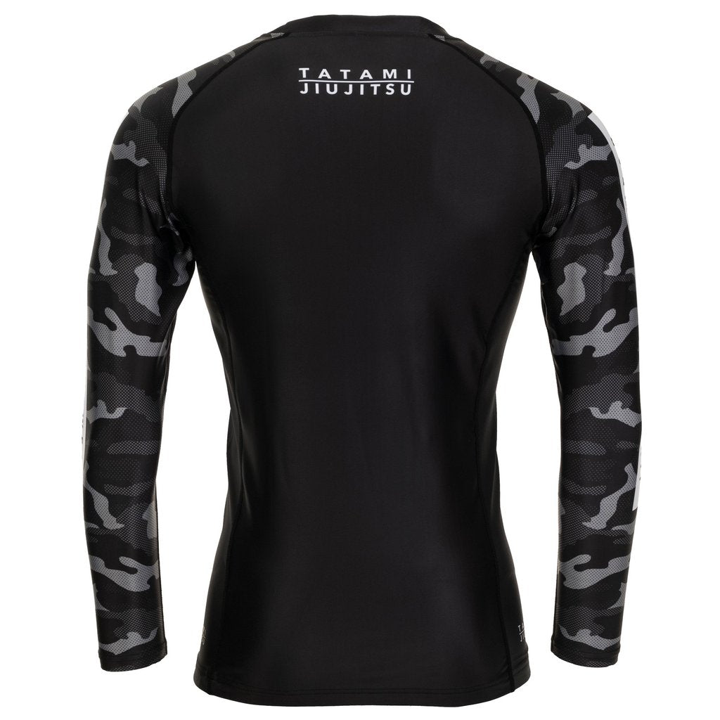 Tatami Rival Men's Long Sleeve Rash Guard - Black & Camo