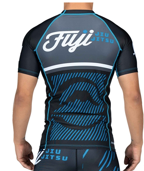 Fuji Script Short Sleeve Rash Guard - Black/Blue
