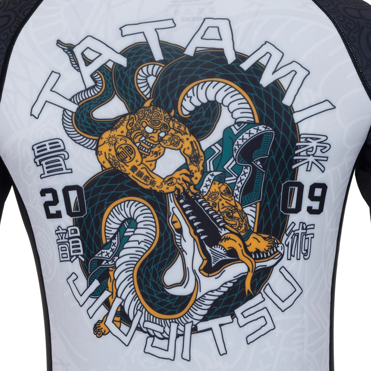 Tatami “Serpent” Long Sleeve Rash Guard - White/Orange