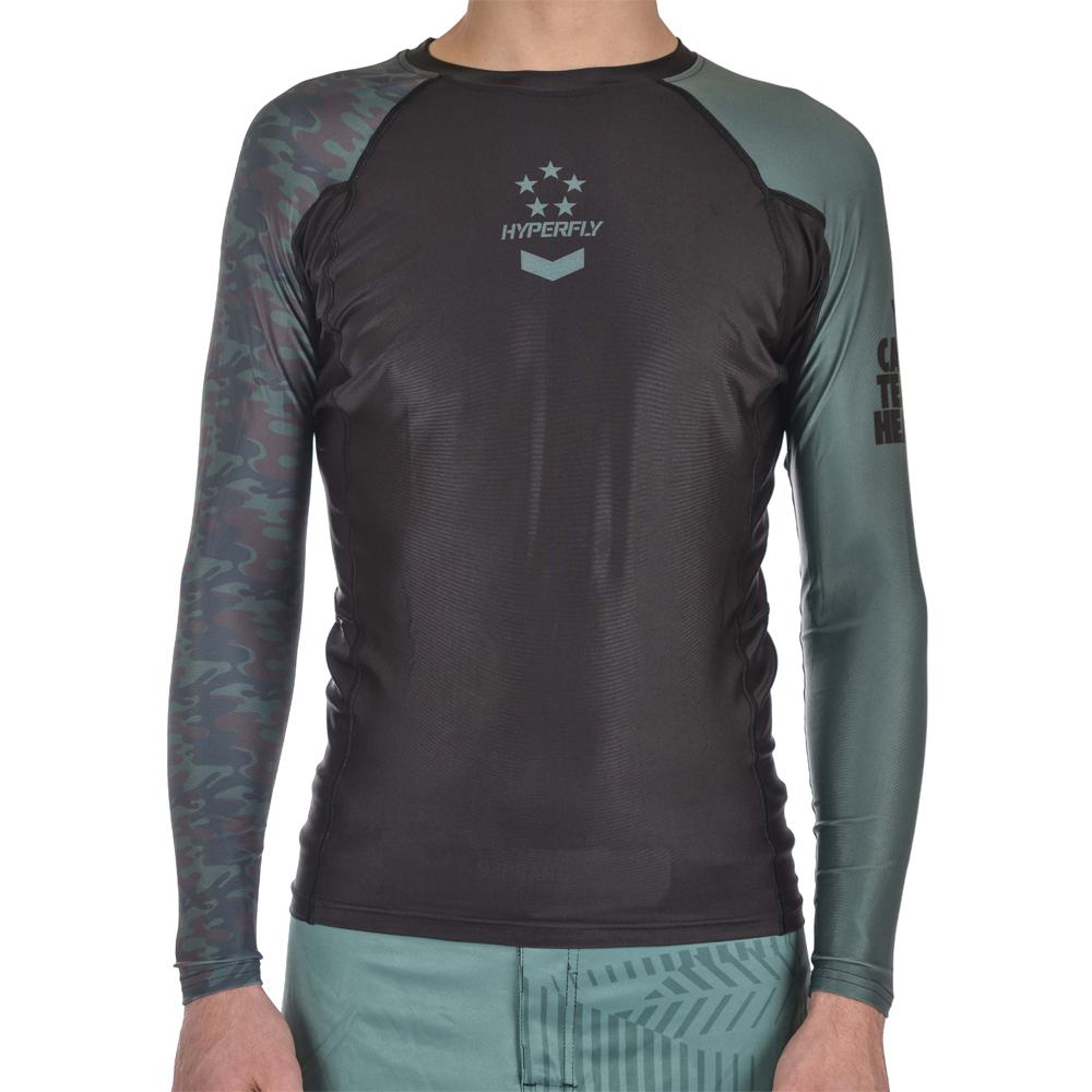 Hyperfly "Camo" Grappling Long Sleeve Rash Guard - Green