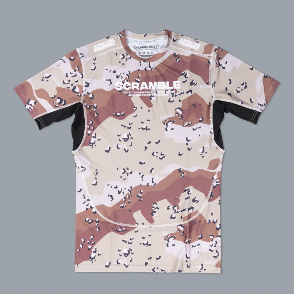 Scramble "Tactic" Rash Guard - Short Sleeve (Choc Chip)