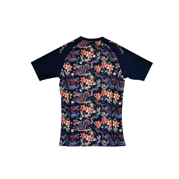 Aesthetic "Floral Dragon" Short Sleeve Rash Guard
