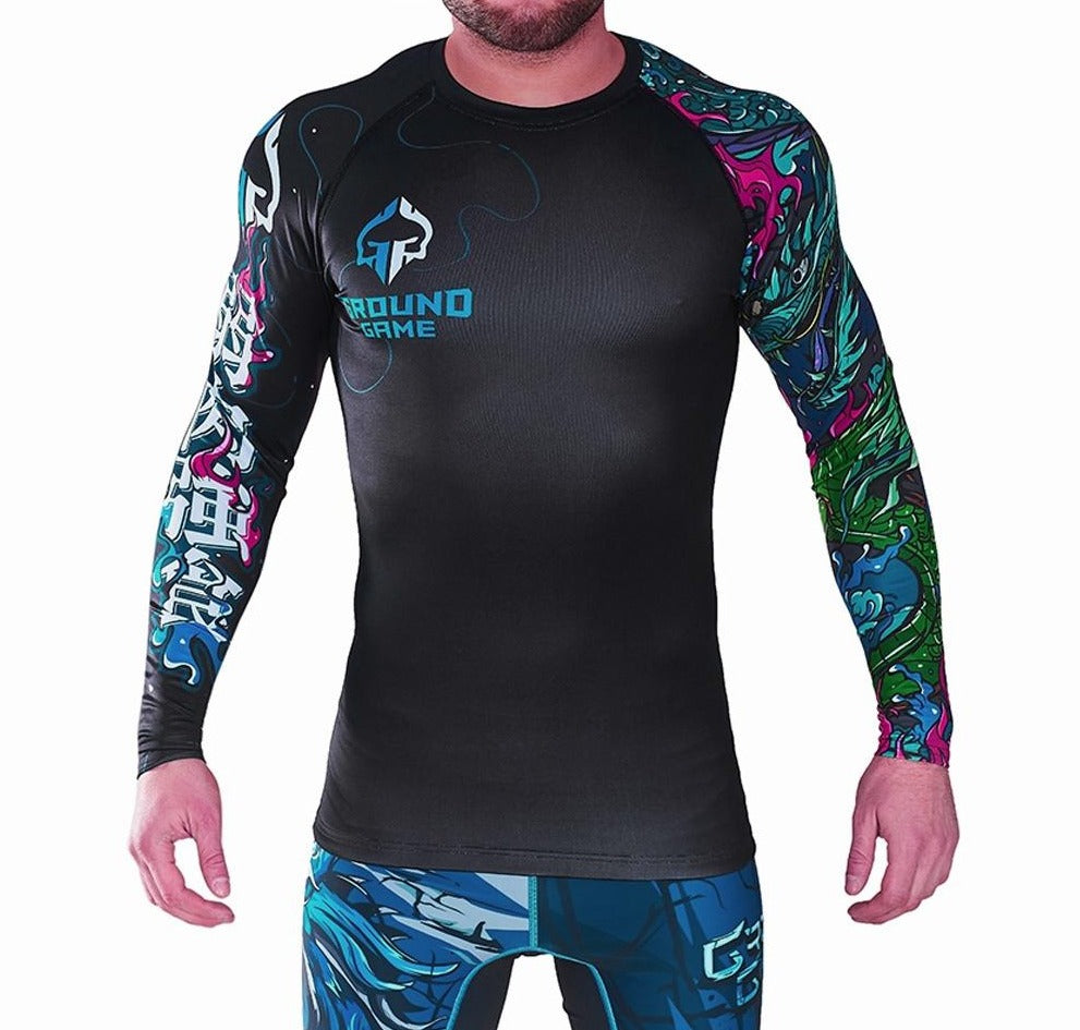 Ground Game "Yokai" Rash Guard - Black