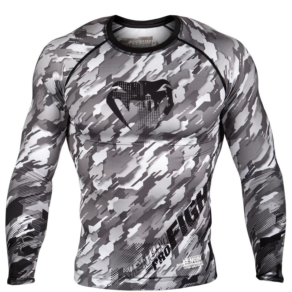 Venum "Tecmo" Rash Guard - Black/Grey